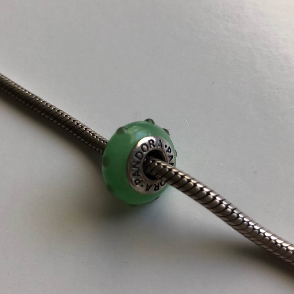 Green Glass Pandora Bead